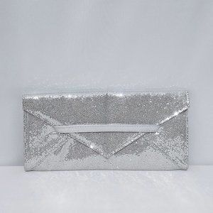 Victoria's Secret Women's Shimmer Silver Fold Over Envelope Clutch Bag NWOT